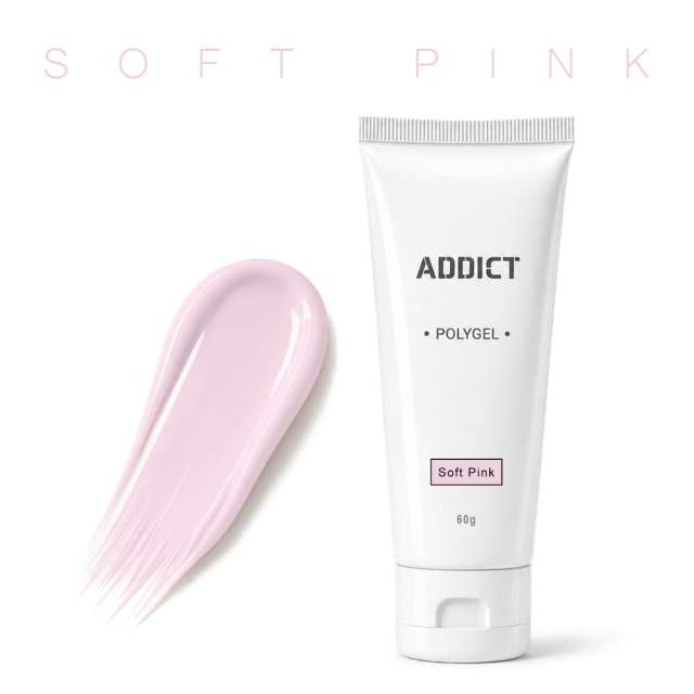  פוליג'ל אדיקט צבע סופט פינק  מכיל 30 גרם  ADDICT